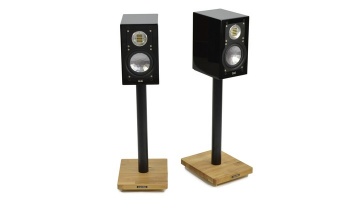 Atacama Apollo Cyclone 5 Speaker Stands Silk Black Dark Oak - NEW OLD STOCK